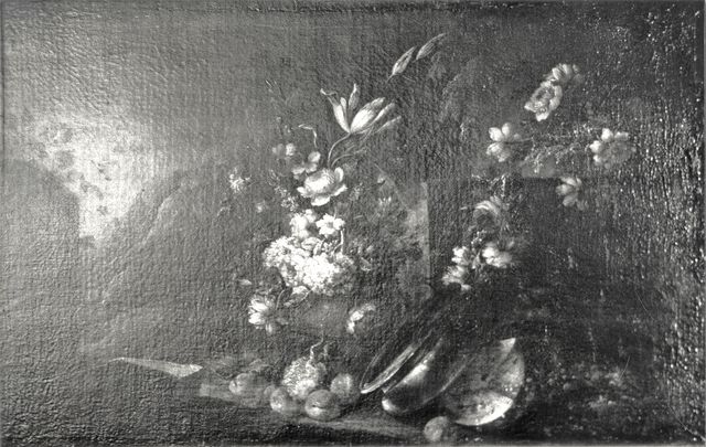 Anonimo — Lopez Gaspare - sec. XVIII - Natura morta con fiori, frutta e rami — insieme